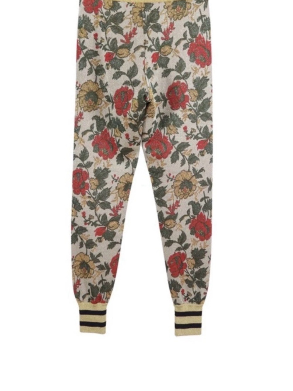 Gucci Metallic Brown and Gold Knit Leggings